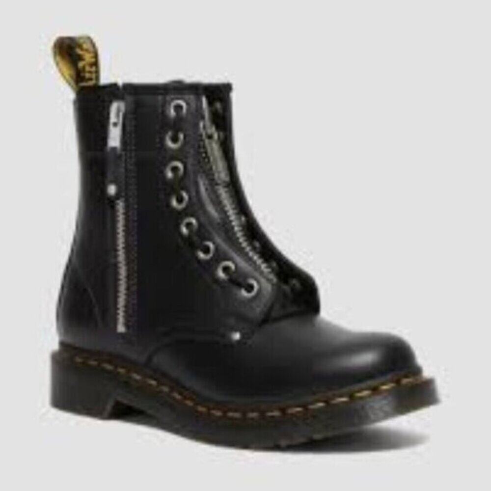 Dr. Martens Black Leather Moto Boots